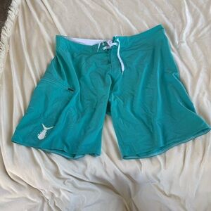 Tuna skin board shorts 36” waist 10” inseam grayish blue color